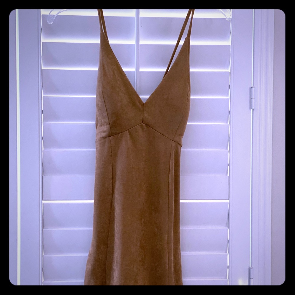 Camel colored dress.